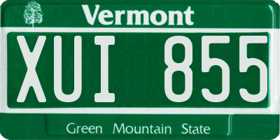 VT license plate XUI855