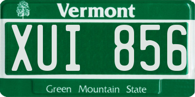 VT license plate XUI856