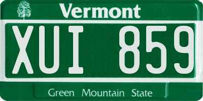 VT license plate XUI859