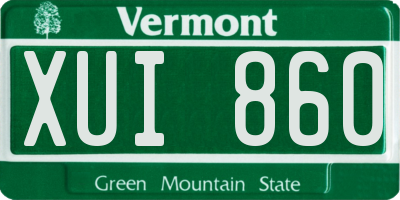 VT license plate XUI860