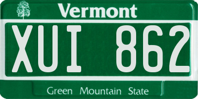 VT license plate XUI862