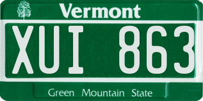 VT license plate XUI863