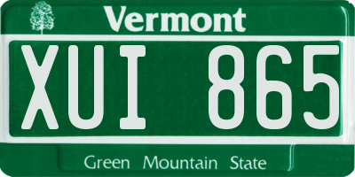 VT license plate XUI865
