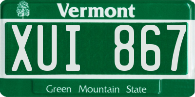 VT license plate XUI867