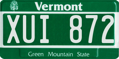 VT license plate XUI872