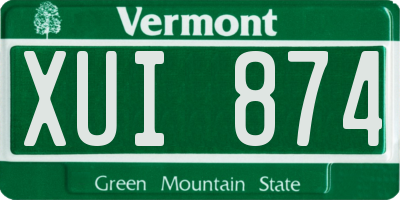 VT license plate XUI874
