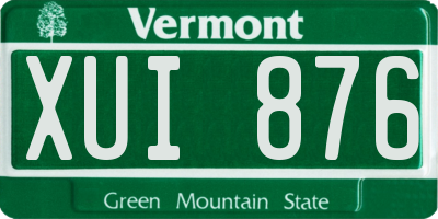 VT license plate XUI876