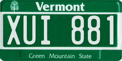 VT license plate XUI881