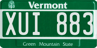 VT license plate XUI883