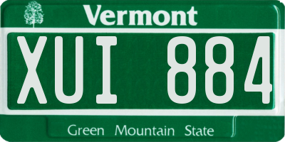 VT license plate XUI884