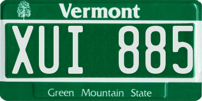 VT license plate XUI885