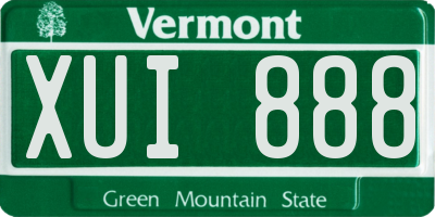 VT license plate XUI888