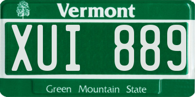 VT license plate XUI889