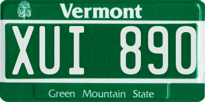 VT license plate XUI890