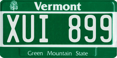 VT license plate XUI899