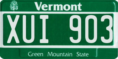 VT license plate XUI903