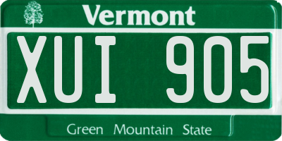 VT license plate XUI905