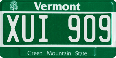 VT license plate XUI909