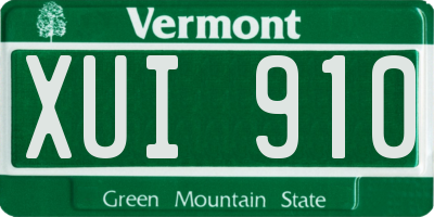 VT license plate XUI910