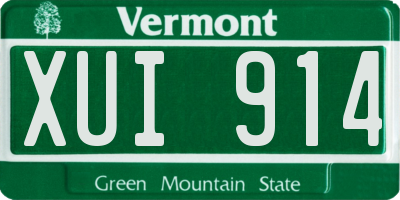 VT license plate XUI914