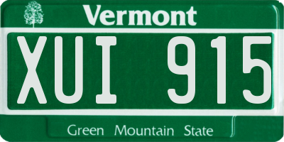 VT license plate XUI915