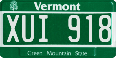 VT license plate XUI918