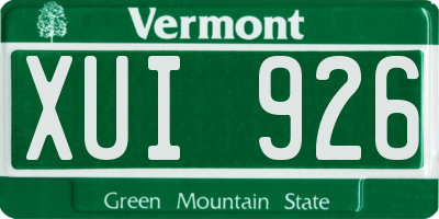 VT license plate XUI926