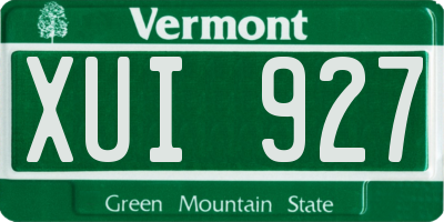 VT license plate XUI927