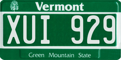 VT license plate XUI929