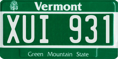 VT license plate XUI931