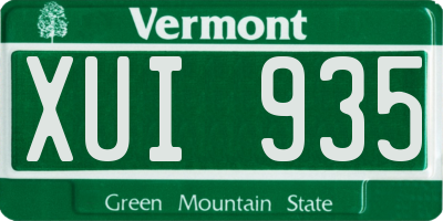 VT license plate XUI935