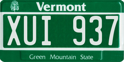 VT license plate XUI937