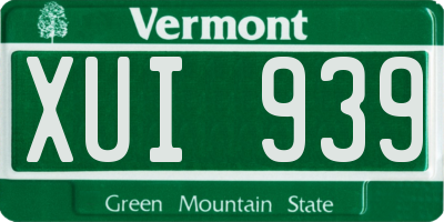 VT license plate XUI939