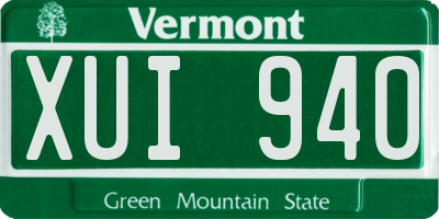 VT license plate XUI940