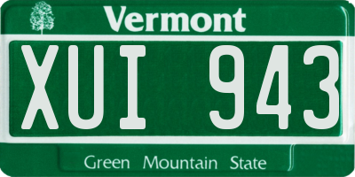 VT license plate XUI943