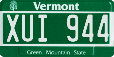 VT license plate XUI944