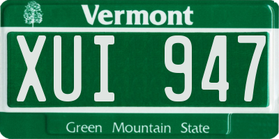 VT license plate XUI947