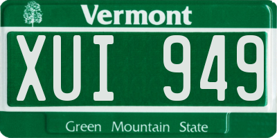 VT license plate XUI949
