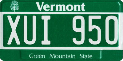 VT license plate XUI950