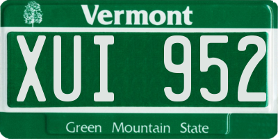 VT license plate XUI952