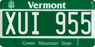 VT license plate XUI955