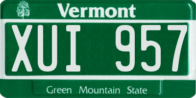 VT license plate XUI957