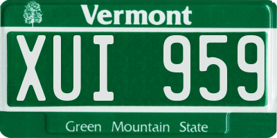 VT license plate XUI959