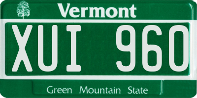 VT license plate XUI960