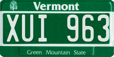 VT license plate XUI963
