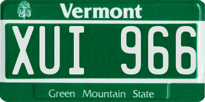 VT license plate XUI966