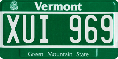 VT license plate XUI969