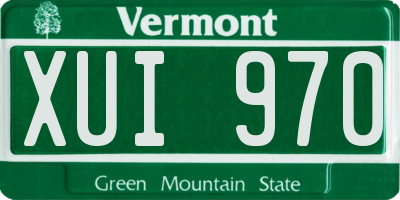 VT license plate XUI970