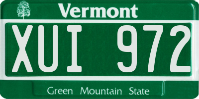 VT license plate XUI972