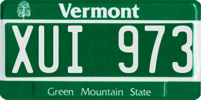VT license plate XUI973